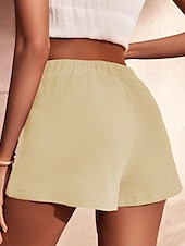 economico Pantaloni in lino e cotone semplici-Per donna Pantaloncini cargo Shorts Moda Atletico Corto Misura del girovita medio Semplice Tasca Elastico in vita Traspirante Confortevole Micro-elastico Sport &amp; Outdoor Abbigliamento quotidiano