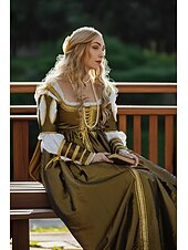 preiswerte Kleid-Mittelalterlich Renaissance Kleid Abschlussballkleider Abendkleid Wikinger Keltischer Ritter Kostüm Damen königlich Halloween Karneval Maskerade Leistung LARP Renaissance-Messe Erwachsene Kleid
