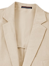 cheap Wedding Suits-Men&#039;s Beach Wedding Linen Suits Khaki Half Lined Lightweight Casual Summer Solid Colored Standard Fit 2 Piece Single Breasted Two-buttons