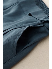 economico Pantaloni in lino e cotone semplici-Per donna Pantaloni in cotone e lino Pantaloni Eleganti Moda Streetwear Lunghezza intera Naturale Semplice Tasca Elastico in vita All&#039;aperto Confortevole Streetwear Uscire Aalbicocca Nero Blu Zenzero