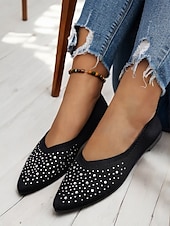 ieftine Pantofi Joși de Damă-pantofi de damă flyknit cu strasuri cu vârf ascuțit - pantofi eleganti, strălucitori, pentru ocazii speciale și purtare zilnică