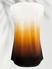 Χαμηλού Κόστους Τανκ κορυφή Τέχνης &amp; Σχεδίασης-Γυναικεία Καλοκαιρινές κορυφές Συνδυασμός Χρωμάτων Μοντέρνα Αμάνικο Ασύμμετρος λαιμός Κανονικά μπλουζάκια Καθημερινά Ανοικτό Καφέ Καλοκαίρι