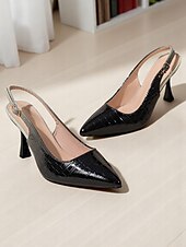 olcso Stiletto sarkú cipők-női lakkbőr slingback sarkú cipő - hegyes orrú krok textúra gradiens színű tűsarkú üzleti találkozókra