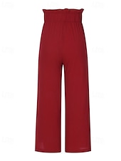 economico Pantaloni in lino e cotone semplici-Per donna Culotte Gamba Larga Pantaloni in cotone e lino Pantaloni Eleganti Moda Streetwear Lunghezza intera Naturale Semplice Elastico in vita Comodo All&#039;aperto Confortevole Streetwear Uscire Bianco