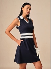 billiga Golfklänningar-Dam golfklänning Sjöblå Svart Marinblå Ärmlös Klänningar Golfkläder för damer Kläder Outfits Bär kläder