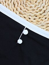 cheap Bikini Sets-Women&#039;s Swimwear Bikini 2 Piece Swimsuit Patchwork Tropical Beach Wear Color Block U Neck Sleeveless Bathing Suits