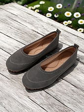 preiswerte Ballerinas für Damen-Damen-Barfußschuhe mit breiter Zehenpartie in Braun – bequeme Slipper mit Nullsprengung für entspanntes Gehen und Reisen