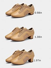 preiswerte Lateinamerikanische Schuhe-Schwarze Latein-Tanzschuhe für Damen aus Mesh und Kunstleder mit niedrigem Absatz – atmungsaktive Schnürschuhe für den Ballsaal zum Üben für Anfänger und Profis