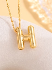 abordables Collier pour femme-Collier pendentif lettre bulle plaqué or – bijou personnalisé avec initiales de 26 lettres de l&#039;alphabet pour femmes et filles – style minimaliste tendance pour anniversaire, remise de diplôme ou usage quotidien