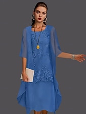 abordables Avec veste-Robe de mère de la mariée à deux pièces pour mariage à la plage invitée de mariage élégant col en V longueur thé chiffon dentelle sans manches vestes avec appliqués 2025 taille personnalisée gratuite