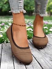 preiswerte Ballerinas für Damen-Atmungsaktive Barfuß-Flyknit-Ballerinas für Damen in weiter Ausführung – leichte, flexible Schlupfschuhe für den Alltag und Komfort im Freien