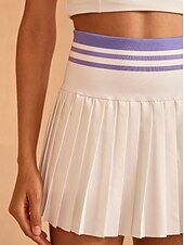 cheap Women&#039;s Golf Clothing-Tennis Pickleball High Waist Skort 14.5inch with Pocket Built-in Shorties Contrast Color Waistline