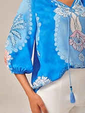 economico Bluse e camicie-pullover con stampa in stile vacanza