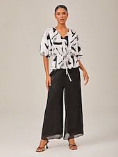 economico Pantaloni-Per donna Femminile Culotte Gamba Larga Lunghezza intera Elegante Casual Formale Matrimonio Abbigliamento da sera Nero Estate XS S M