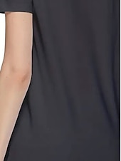 ieftine tricou Art &amp; Design-Pentru femei Tricou Topuri de vară Inimă Grafic Clasic Casual Manșon scurt Stil Nautic Crop Tops Zilnic Sfârșit de săptămână Imprimeu Negru+alb+gri Vară Primăvară Toamnă