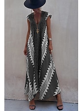 halpa Boho-mekot-Naisten Midimekko Coctail-asu Kukka mekko Boho-mekko Muoti Moderni Loma Teekutsut Bile Normaali Kukka Hihaton V kaula-aukko Musta Viini Sininen Tumman vihreä Kesä