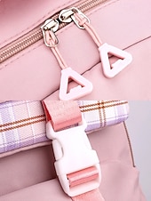 お買い得  子供とティーンのバックパック-ティーンの女の子向けチェック柄スクールバックパック、かわいい大容量防水ナイロン製ブックバッグ、マルチポケット付き、中学校、旅行、毎日のキャンパスでの使用に最適