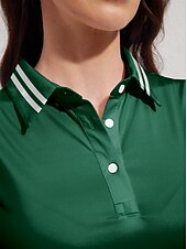 economico Polo e quarterzip-Per donna Polo da golf Verde scuro Manica Corta Top Abbigliamento da golf da donna Abbigliamento Abiti Abbigliamento