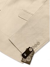 billige Forretningsdrakter-Herre Bryllups Linjens dresser Mørk Khaki Lys Khaki Forretnings Formell Sommer ensfarget Standard Passform 2-delt Enkeltspent En-knapp