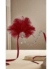 olcso Kiegészítők és még sok más-A nagy Gatsby Flapper fejpánt Gyöngyös karkötő Fülbevaló A nagy Gatsby Toll Retro Csillogó glitter Női Farsang Valentin nap Álarcos mulatság Party estélyi viselet Álarcos mulatság Fesztivál Felnőttek