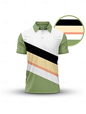 olcso Férfi golfruházat-Férfi POLO trikó Zöld Rövid ujjú Felsők Golf Attire Ruházat Felszerelések Viselés Ruházat