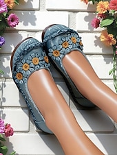 preiswerte Ballerinas für Damen-Damen-Ballerinas aus hochwertigem Leder mit Blumen- und Rüschendesign – bequemer Retro-Stil für Frühlingsspaziergänge im Garten, Wochenendbrunch und tägliche Besorgungen