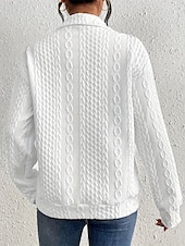 economico Top Semplici da Donna-Per donna Camicia Top Eleganti Semplice Elegante Moderno Manica Lunga Colletto a Camicia Top Regolari Quotidiano Ferie Zip a un quarto Bianco Primavera Autunno