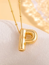 abordables Collier pour femme-Collier pendentif lettre bulle plaqué or – bijou personnalisé avec initiales de 26 lettres de l&#039;alphabet pour femmes et filles – style minimaliste tendance pour anniversaire, remise de diplôme ou usage quotidien