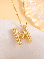 abordables Collier pour femme-Collier pendentif lettre bulle plaqué or – bijou personnalisé avec initiales de 26 lettres de l&#039;alphabet pour femmes et filles – style minimaliste tendance pour anniversaire, remise de diplôme ou usage quotidien