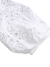 abordables Robes en dentelle blanche-Femmes Robe Midi Robe trapèze Robe Plissée Fête cocktail Robes semi-formelles Soirée Coupe régulière Couleur Unie manche longue Col montant Noir Blanche Rose Claire Été Printemps
