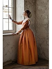 abordables Robe-Médiéval Renaissance Robe Robes de Bal Viking Chevalier Celtique Déguisement Femmes Royal Halloween Carnaval Mascarade Performance LARP Foire de la Renaissance Adulte Robe