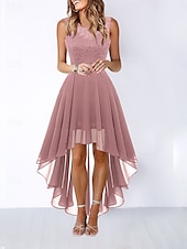 ieftine Rochie simplă-Rochie mini de damă rochie în linie A rochie din tull elegantă petrecere cocktail nuntă petrecere în aer liber ajustare regulată grafică fără mâneci gât rotund roz vin khaki gri vară primăvară