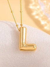 abordables Collier pour femme-Collier pendentif lettre bulle plaqué or – bijou personnalisé avec initiales de 26 lettres de l&#039;alphabet pour femmes et filles – style minimaliste tendance pour anniversaire, remise de diplôme ou usage quotidien