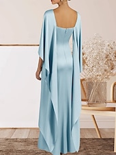 abordables Robes de Soirée-Sirène / Trompette Robe de Soirée Élégant Robe Formel Soirée Longueur au sol Sans manches Col ras du cou Crêpe Extensible avec Volants 2025