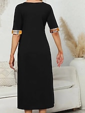 ieftine Rochii cu dungi și geometrice-Pentru femei Rochii Midi Rochie A line Vacanță Casual În aer liber Ieșire Fit standard Grafic Plisat Manșon Jumate Crewneck Negru Galben Roșu Vin Mov Vară