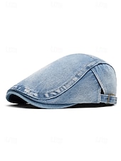 economico Cappelli da donna-berretto piatto in denim da donna con vestibilità regolabile, stile casual per primavera ed estate, perfetto per attività all&#039;aperto, uso quotidiano e viaggi