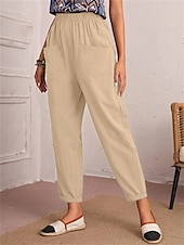 economico Pantaloni-Per donna Pantaloni Affusolati Chinos Moda Streetwear Essenziale Lunghezza alla caviglia Vita media Semplice Tasca Elastico in vita Comodità All&#039;aperto Micro-elastico Vacanza Streetwear Quotidiano