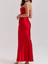 halpa Tanssiaismekot-Trumpetti / merenneito Quinceanera mekot Tyylikäs Mekko Häät Häävieras Kokopitkä Hihaton Olkaimeton Spandex Selästä avoin kanssa Rypytetty 2025