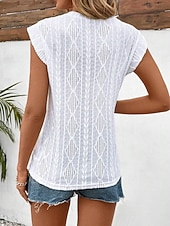 ieftine Topuri din dantelă-Pentru femei Camisole Tank Top Simplu De Bază Modern Fără manșon Stil Nautic Topuri obișnuite Zilnic Concediu Negru Alb Roz Îmbujorat Albastru celest Mov Vară