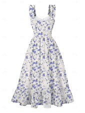 cheap Dresses-Retro Vintage 1950s Dress Swing Dress Floral Women&#039;s Carnival Masquerade Daily Wear Bachelorette Party Adults&#039; Dress Homecoming Dresses