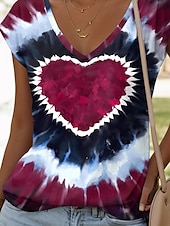 billige Tie Dye og Gradient Tank Topper-Dame Camisole Tank Top Grafisk Batikkfarget Tropisk Stilfull Fritid Ermeløs V-hals Vanlige topper Daglig Trykt mønster Blå Sommer Vår