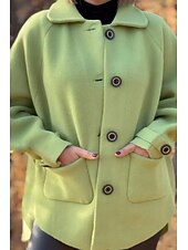ieftine Blazere și costume-Pentru femei Bluză Simplu Modern Casual Manșon Lung Guler Cămașă Topuri obișnuite Zilnic Concediu Nasturi Buzunar Asimetric Negru Alb Galben Roz Îmbujorat Trifoi Vară