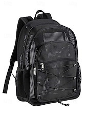 billiga Högskoleryggsäckar-svart grå nätryggsäck med fack med dragkedja, justerbar axelrem, unisex, modedesign - lämplig för skola, sport, fitness och daglig användning