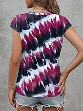 billige Tie Dye og Gradient Tank Topper-Dame Camisole Tank Top Grafisk Batikkfarget Tropisk Stilfull Fritid Ermeløs V-hals Vanlige topper Daglig Trykt mønster Blå Sommer Vår