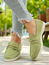 abordables Chaussures sans lacet et mocassins femme-Mocassins en simili-daim pour femme – style classique et polyvalent pour les promenades au bord du lac, les journées décontractées au bureau et les sorties du week-end