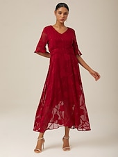 cheap Cocktail Dress-Women&#039;s Maxi Dress Cocktail Dress Wedding Guest Dress Semi Formal Dress A Line Dress Elegant Work Birthday Flutter Sleeve Wedding Guest Cocktail Party Formal Evening Regular Fit Solid Color Plain