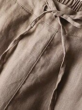 baratos Calça de linho de algodão simples-Mulheres Calças de linho de algodão Calças Calças Harem Casual Comprimento total Natural Tecido Bolsos Design de cordão elástico Exterior Confortável Rua Roupa Diária Adamascado Preto Branco Rosa