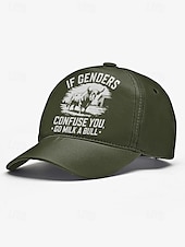 preiswerte Herrenhüte-Lässige Baseballkappe für Herren mit auffälligem Aufdruck „If genders confuse you, go milk a bull“ – verstellbar und trendig, perfekt für Outdoor-Aktivitäten, Sportveranstaltungen und den Alltag