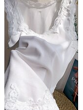 preiswerte Spitzenoberteile-Damen Bluse Spitzentops Einfach Basic Modern Ärmellos Quadrathals Normale Oberteile Täglich Ferien Ausgehen Spitze Schwarz Weiß Sommer