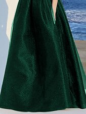 levne Plesové šaty-A-line quinceanera šaty elegantní šaty svatba svatební hosté dlouhé do podlahy bez rukávu výstřih do V polyesterový s plisováním